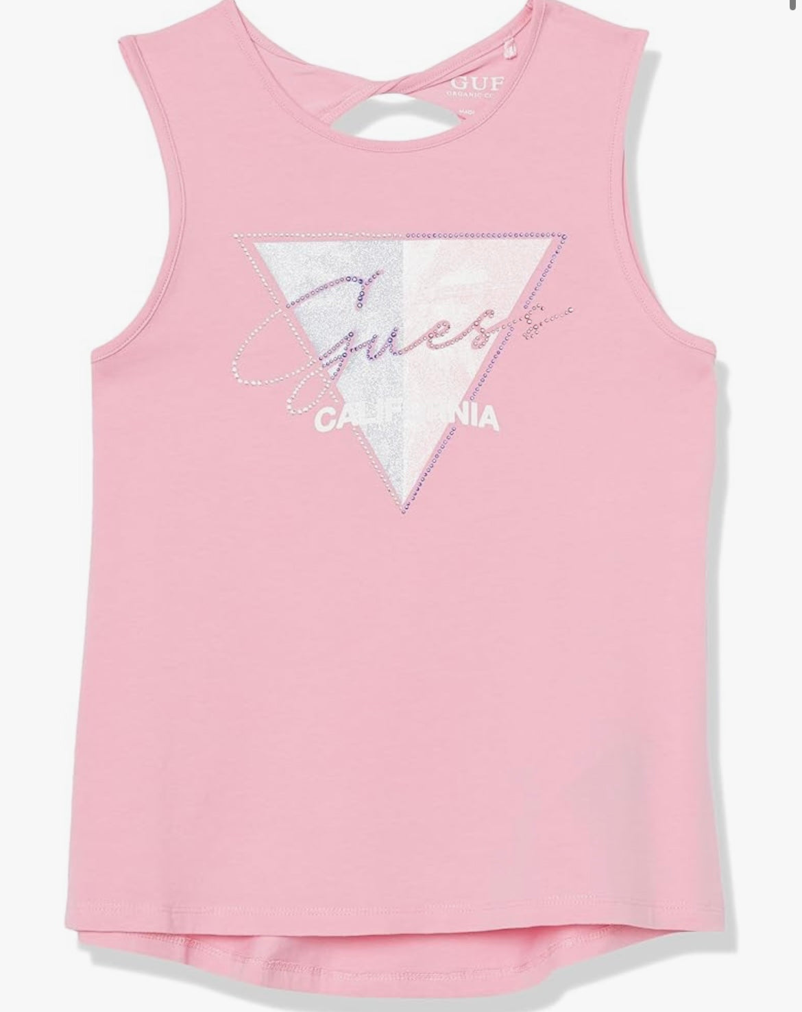 Guess Pink Triangle Denim Skort  Set