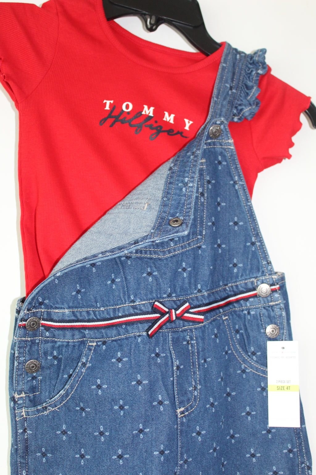 Tommy Hilfiger 2-Piece Denim Overall & Logo Tee Set
