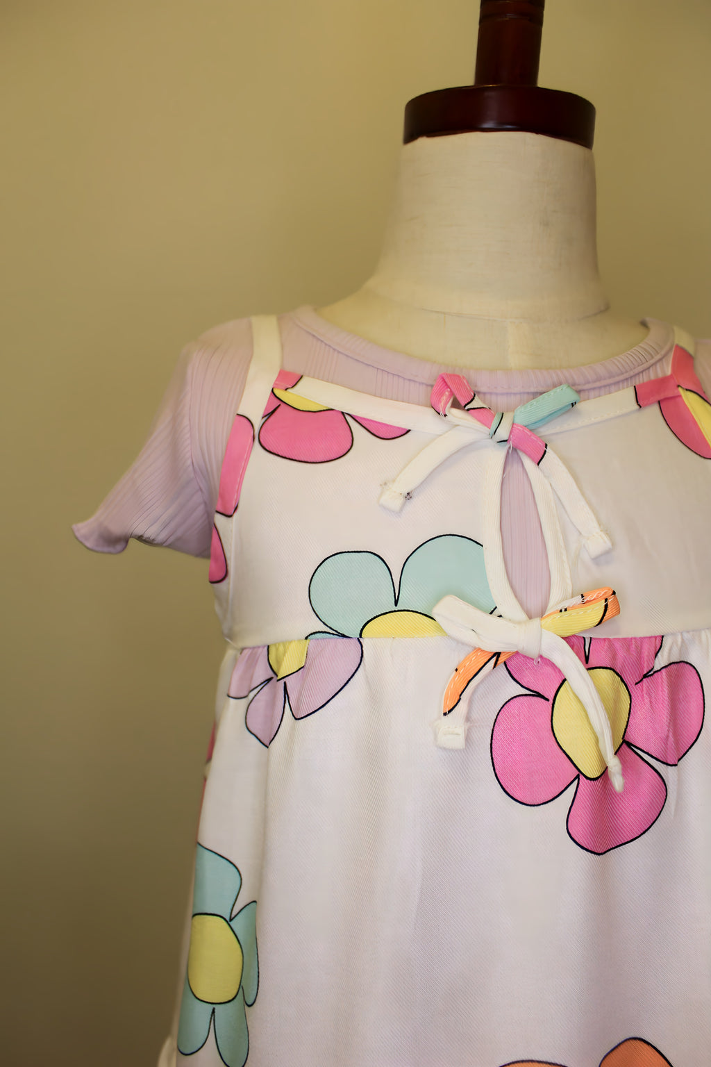 Jessica Simpson Pastel Floral Dress with Bow Detail