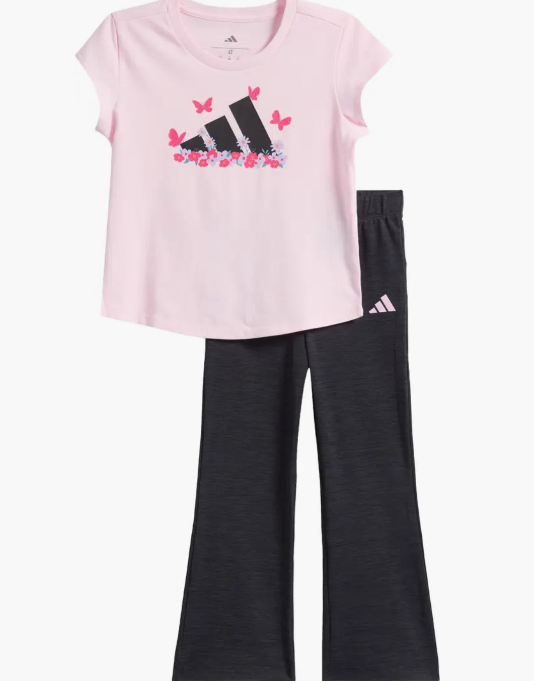 Adidas Cotton Jersey Graphic T-Shirt & Flared Leggings