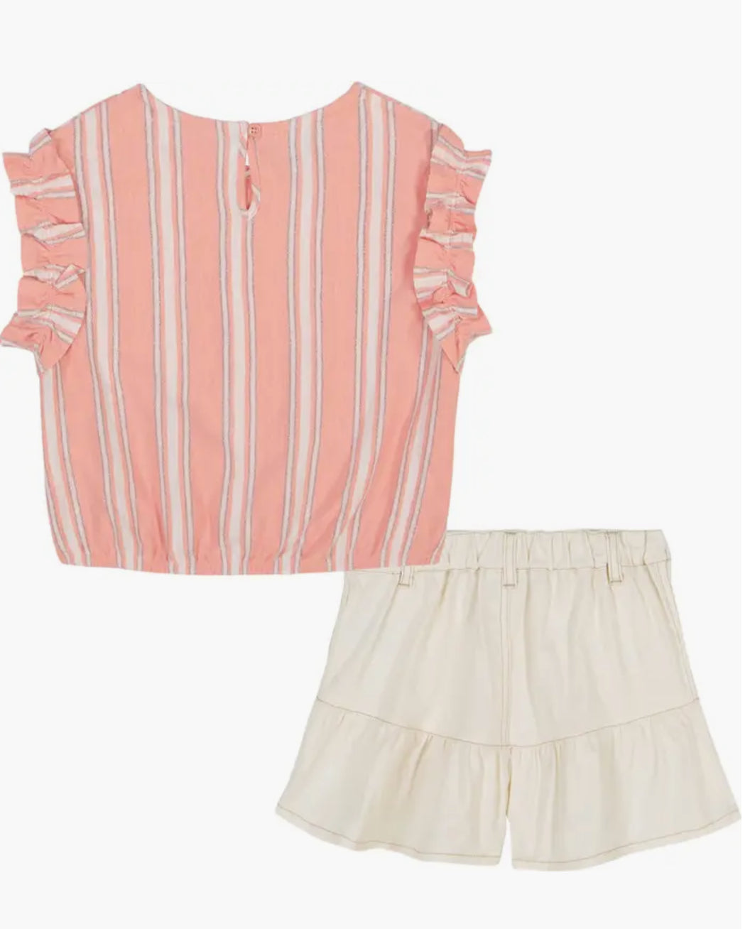 Calvin Klein Kids' Stripe Top & Ruffle Shorts Set
