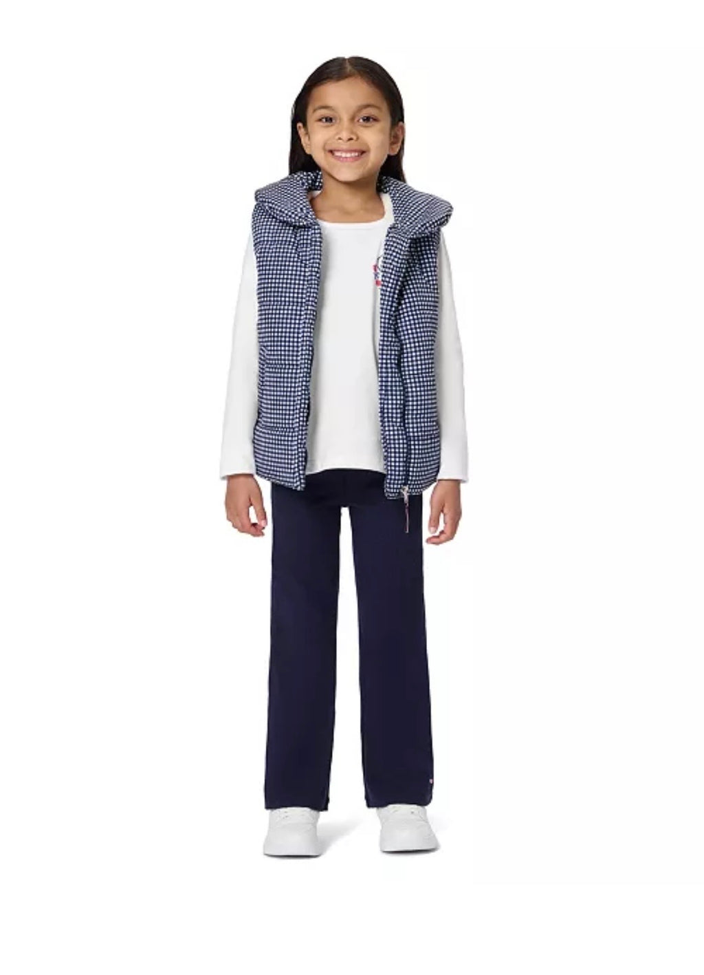 Tommy Hilfiger Puffer Check Flare-Leg Vest, T-Shirt, and Pants, 3-Piece Set
