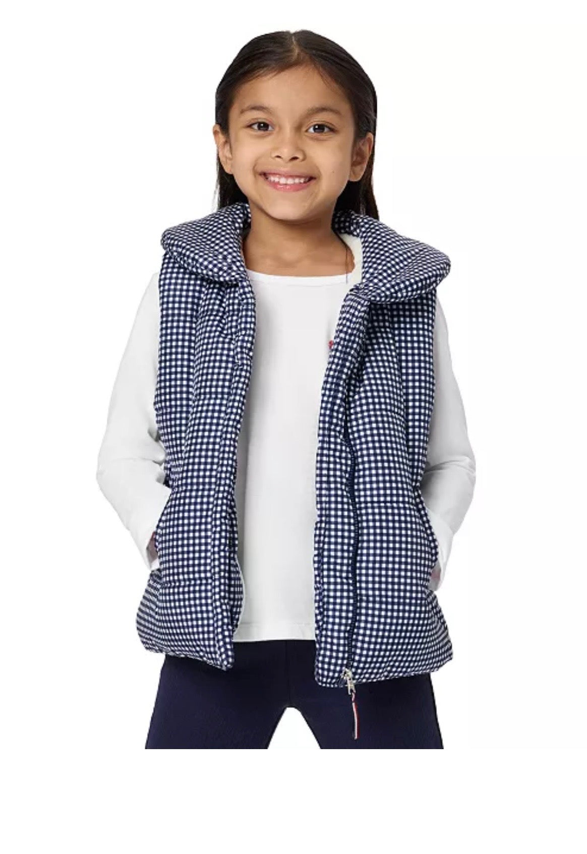 Tommy Hilfiger Puffer Check Flare-Leg Vest, T-Shirt, and Pants, 3-Piece Set