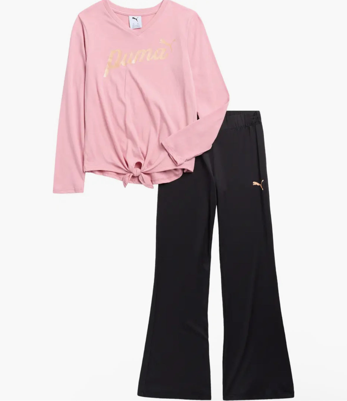 Puma Knot T-Shirt & Flare Leggings Set