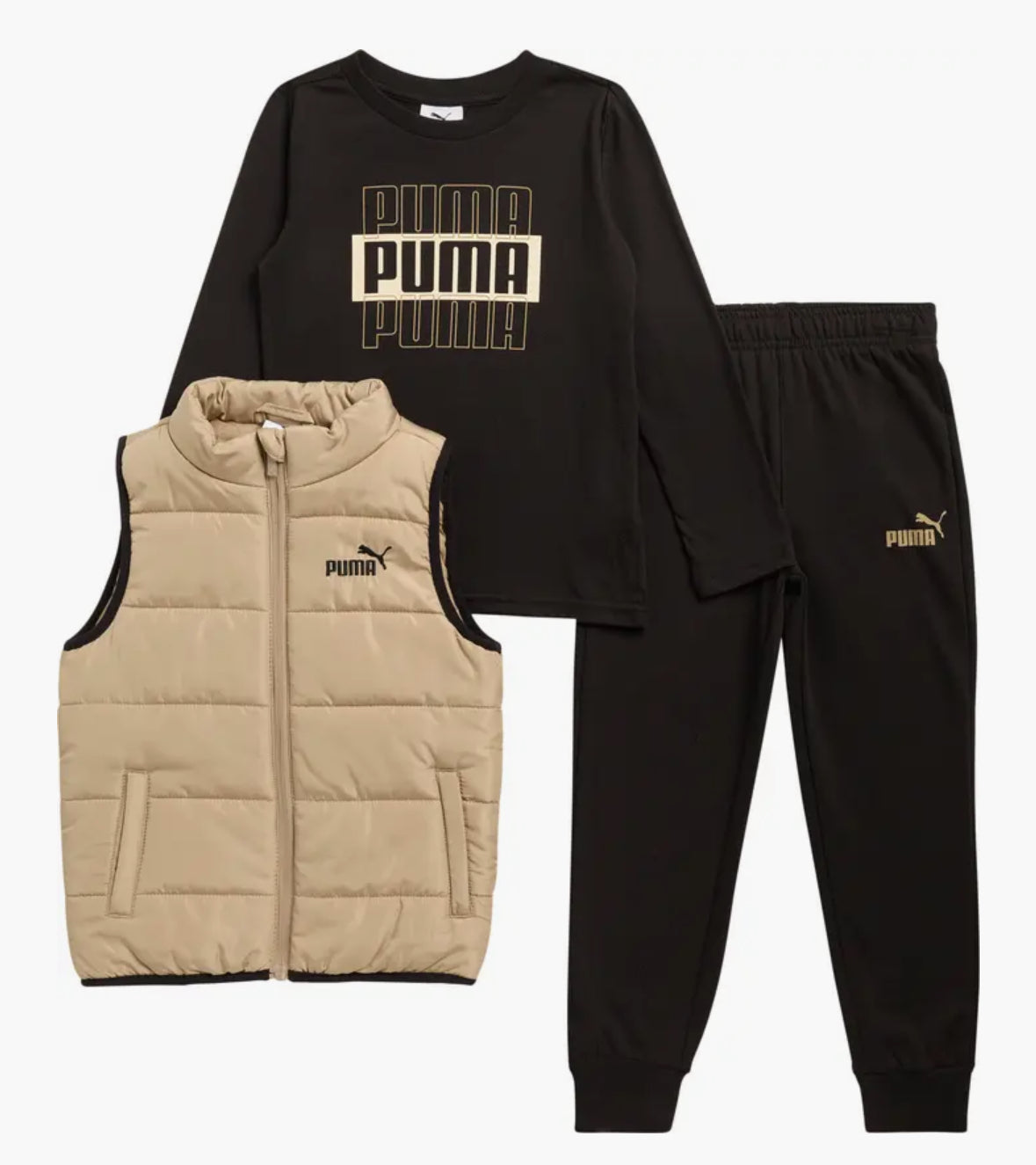 PUMA T-Shirt, Puffer Vest & Joggers Set (Copy)