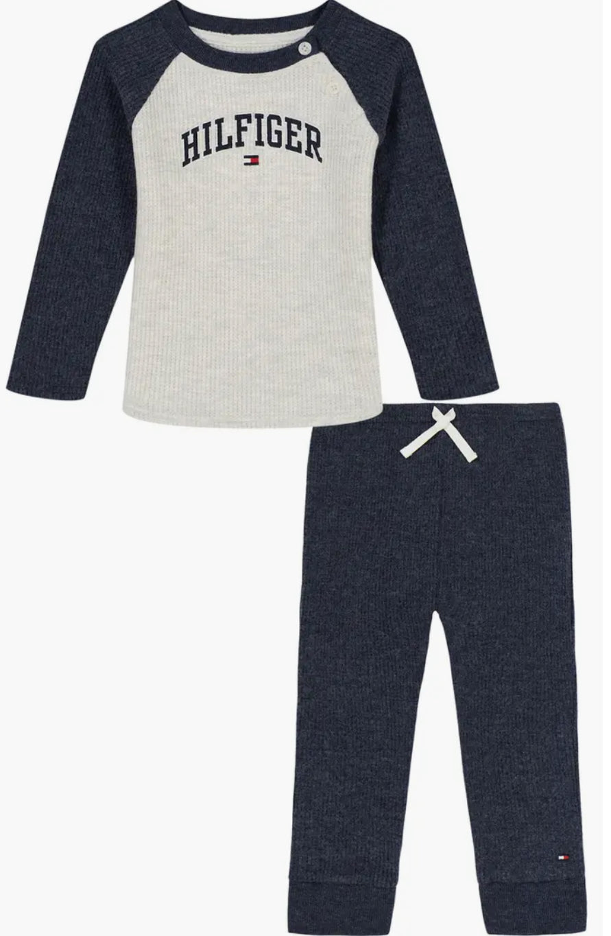 Tommy Hilfiger Ribbed Thermal Shirt & Joggers Set