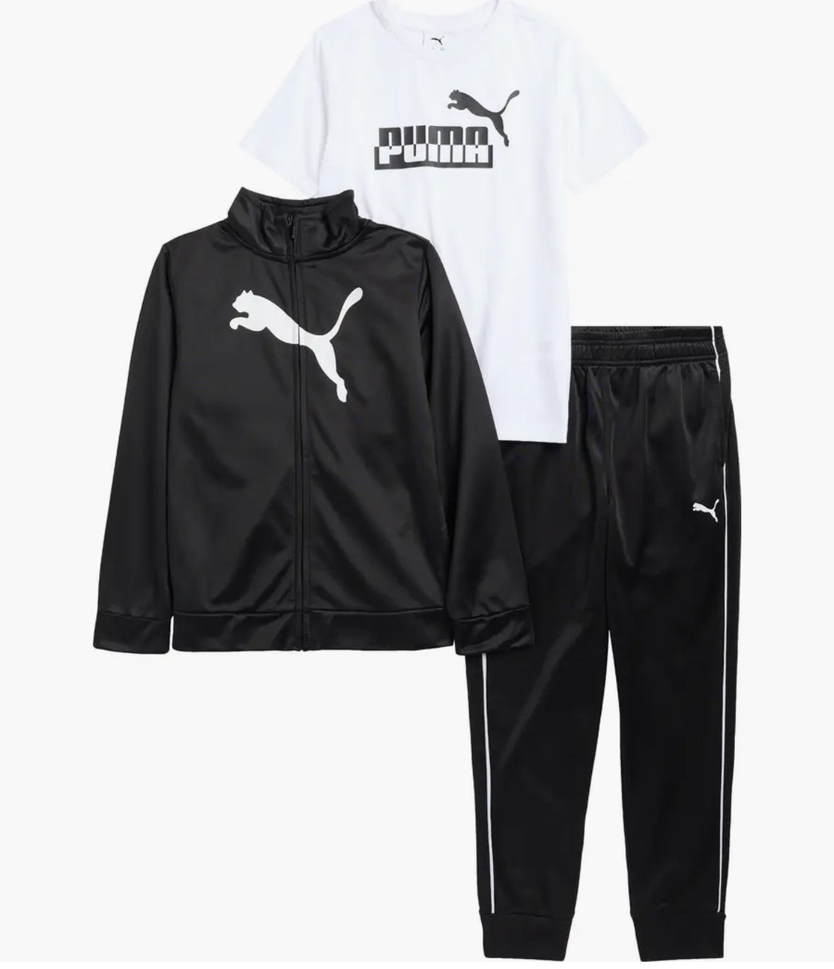 PUMA Kids' Tricot Track Jacket, T-Shirt & Joggers Set