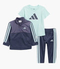 Adidas Logo T-Shirt, Tricot Jacket & Pants Set