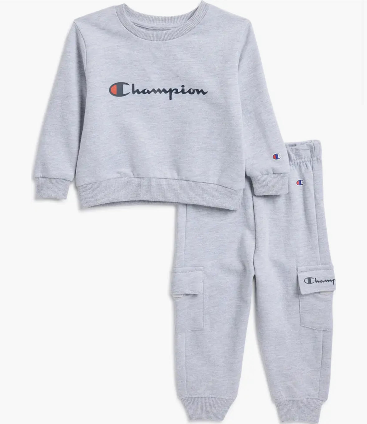 Crewneck Fleece Sweatshirt & Cargo Joggers Set