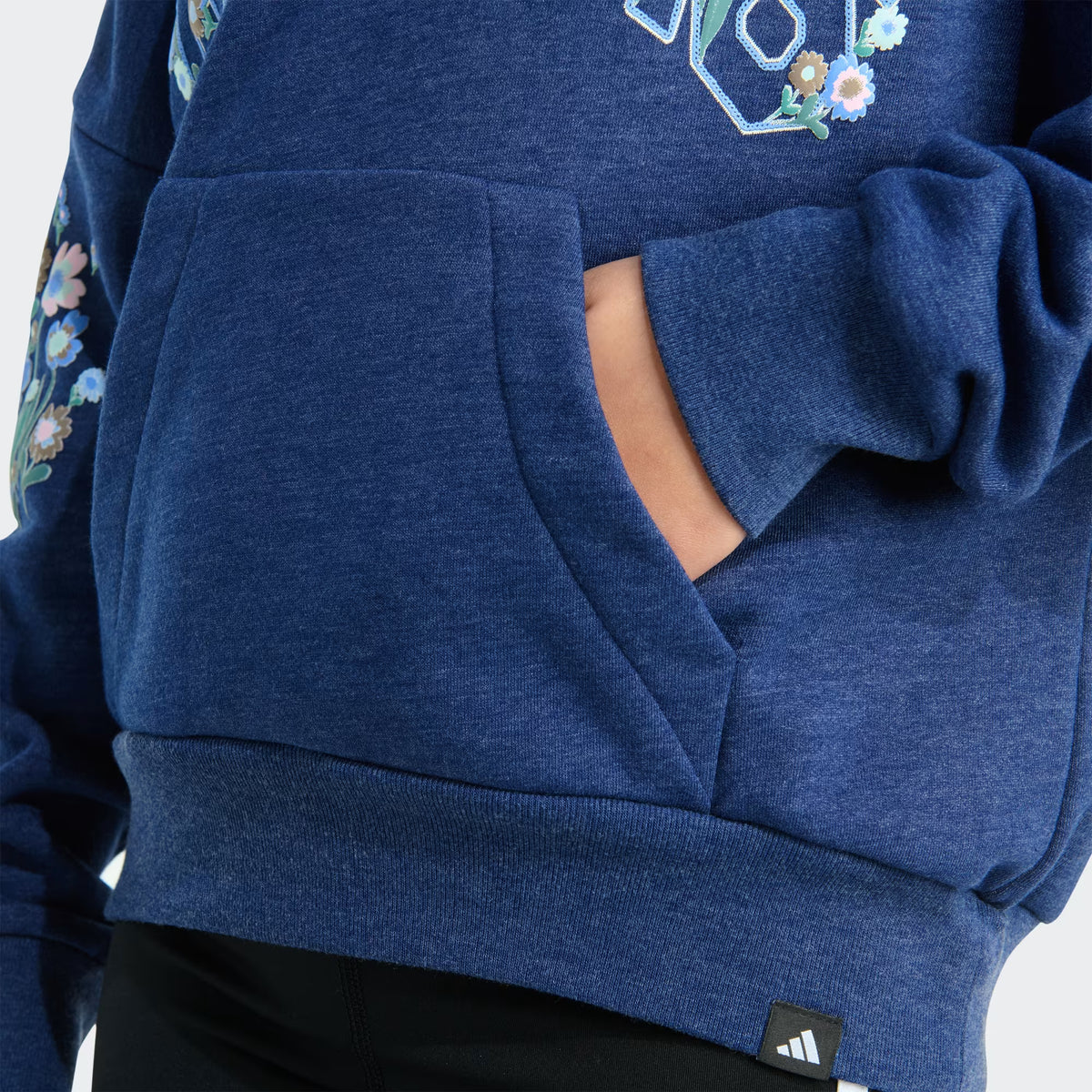 Adidas Puffy Florals Loose Fit Hoodie & Cellphone Pocket 3-Stripe Leggings