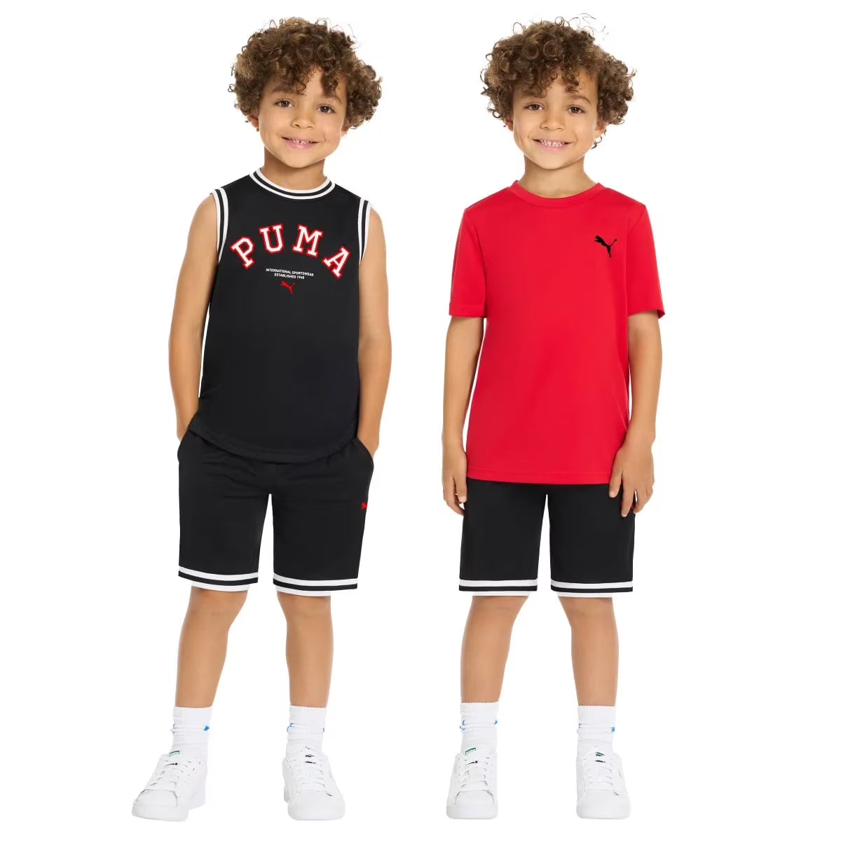 PUMA 3-Piece Tank Top, Shorts & T-Shirt Active Set