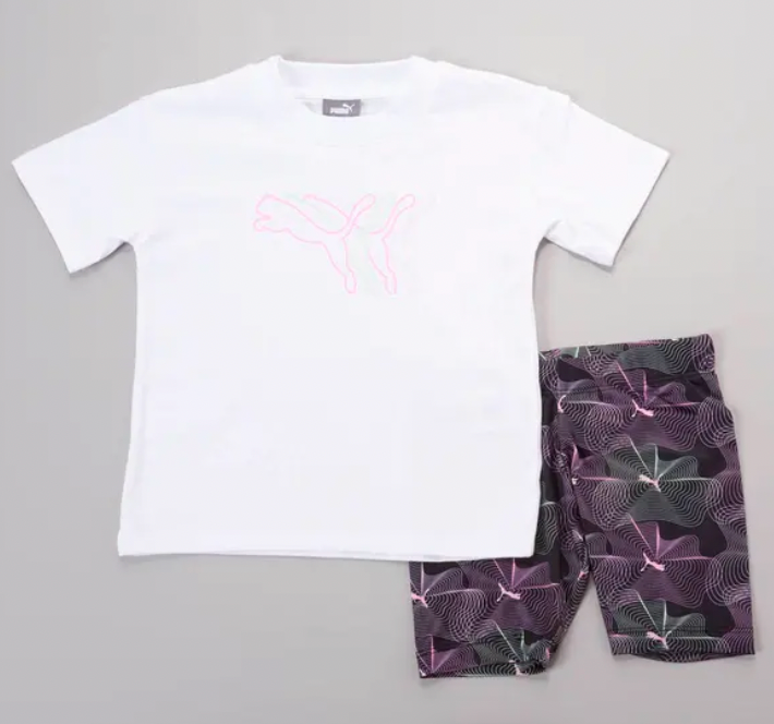 Puma Cotton T-shirt & Biker Short Set