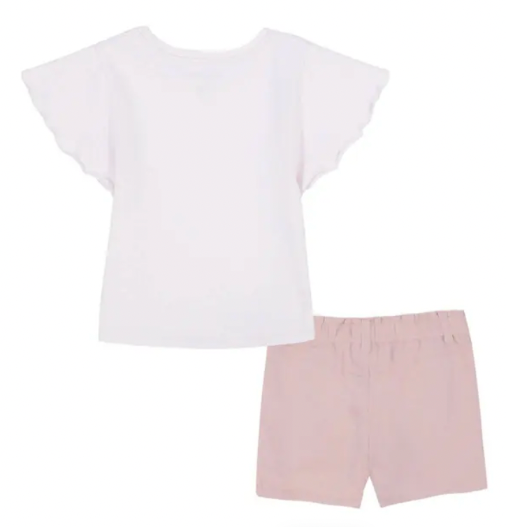 Calvin Klein 2pc. Flutter Tee & Paperbag Shorts Set