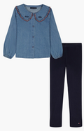 Tommy Hilfiger Denim Button-Up Shirt & Leggings Set