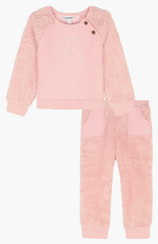 Calvin Klein Faux Fur Pullover & Joggers Set