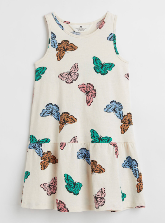 H&M Girls Butterfly Print Dress