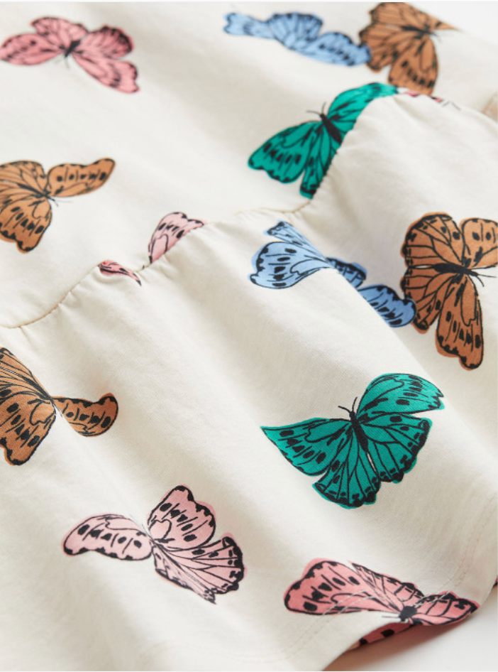 H&M Girls Butterfly Print Dress