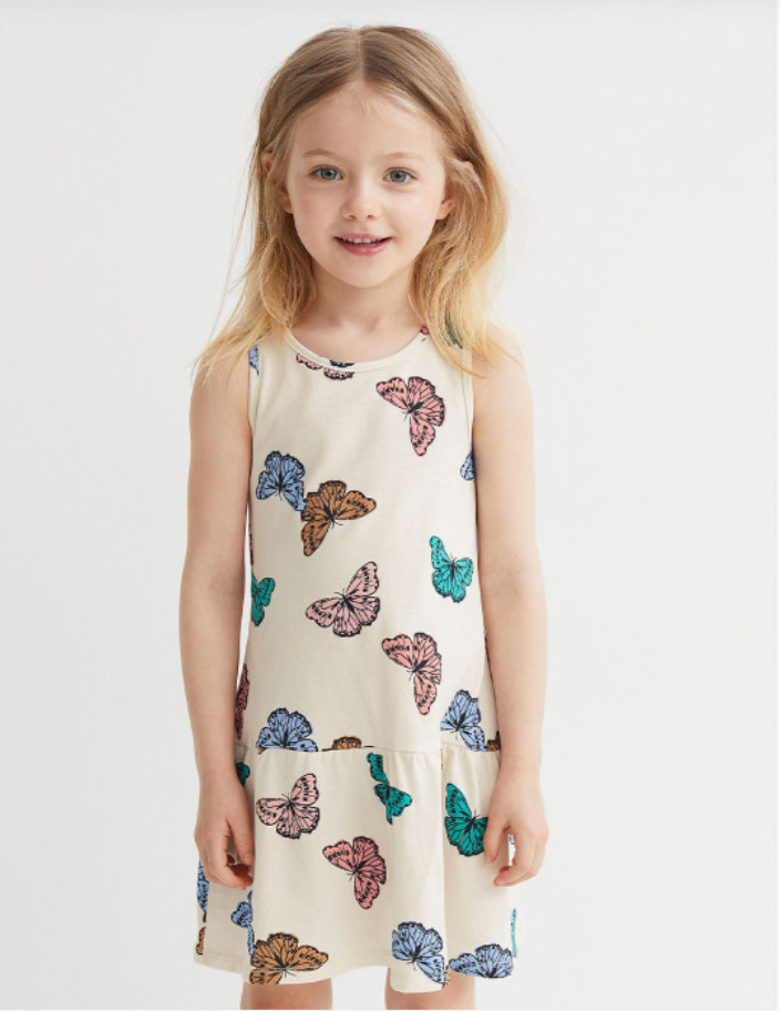 H&M Girls Butterfly Print Dress