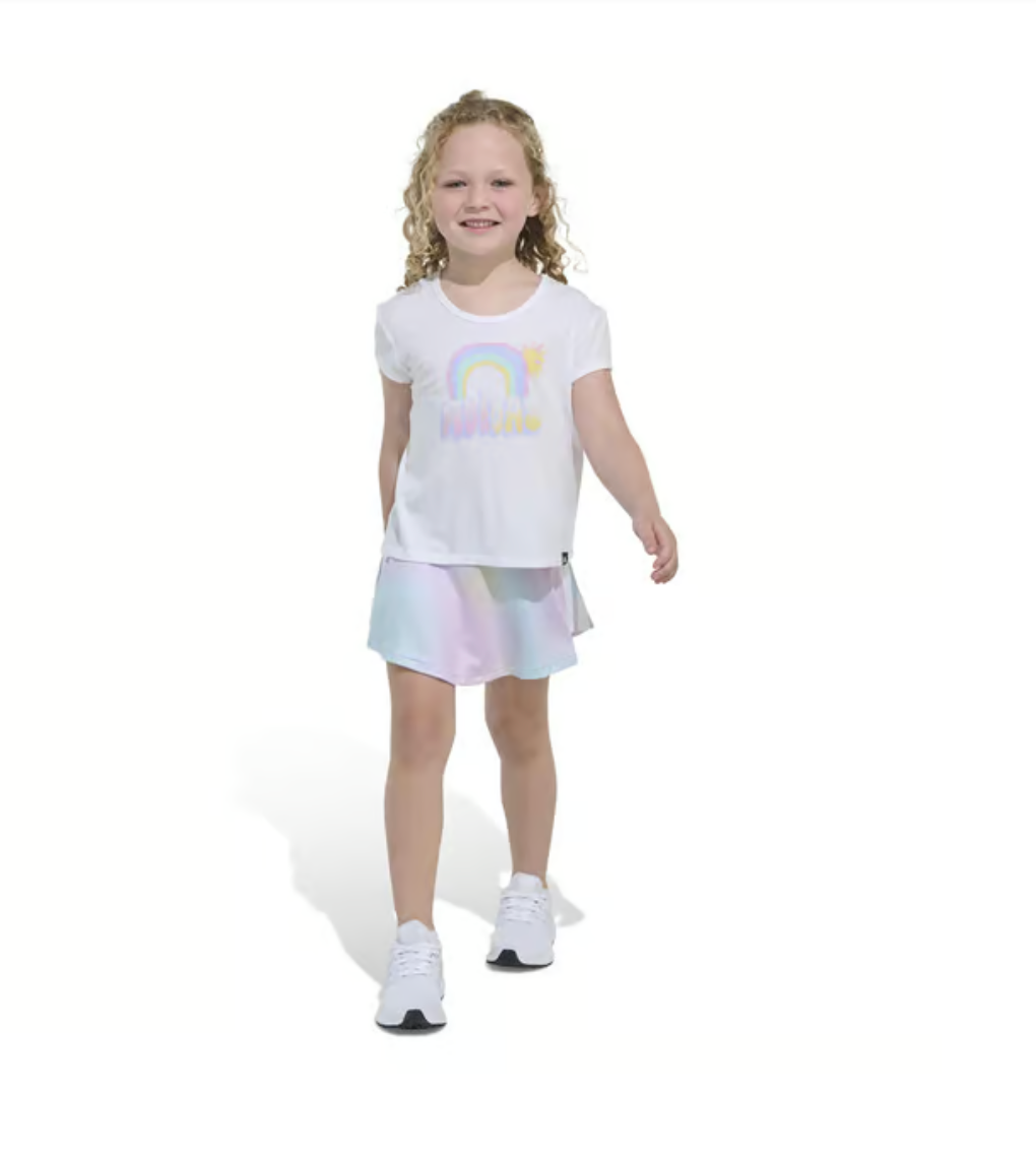 Adidas Rainbow Tee & Ombre Skort Set