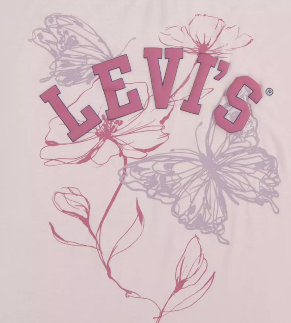 Levi's  Floral Oversized Tee & Denim Belted Shorts Set