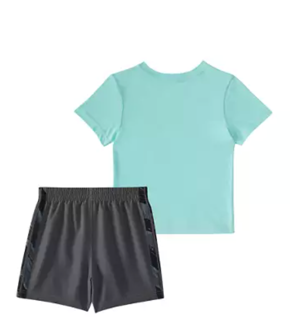 Adidas Logo T-Shirt & Mesh Shorts Set