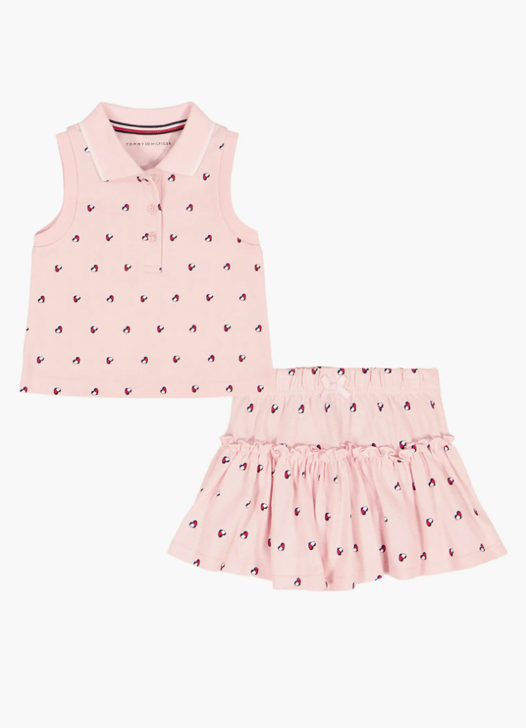Tommy Hilfiger Girls 2-Piece Sleeveless Top and Skort Set