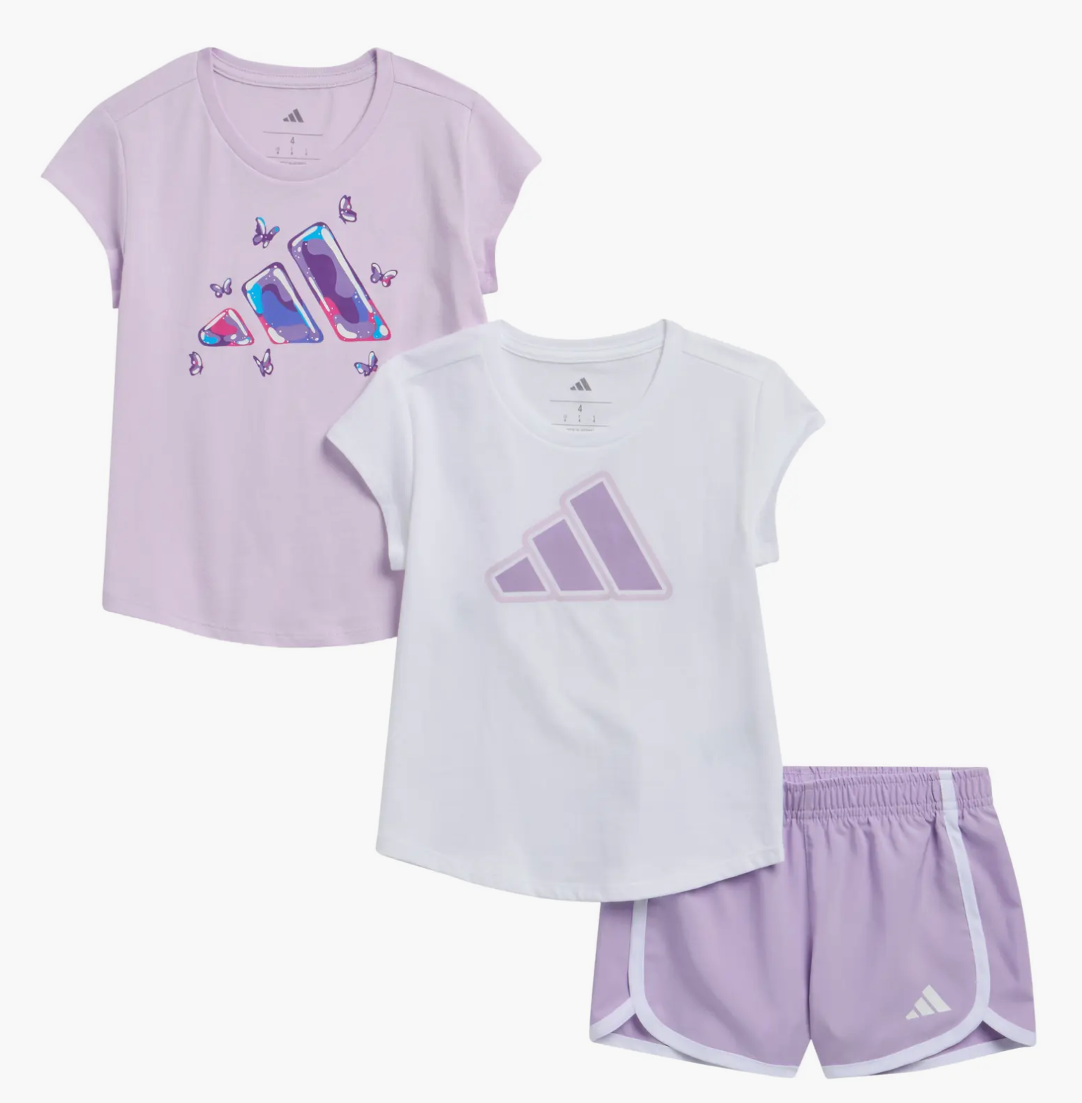 Adidas 3-Piece Graphic T-Shirt & Shorts Set