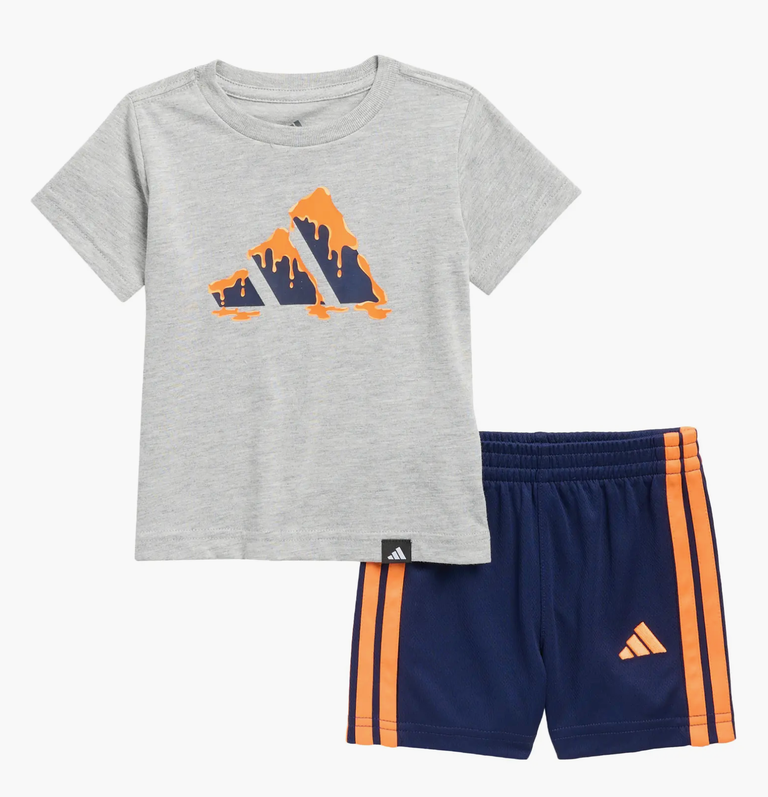 Adidas Kids' Cotton Graphic T-Shirt & Mesh Shorts Set