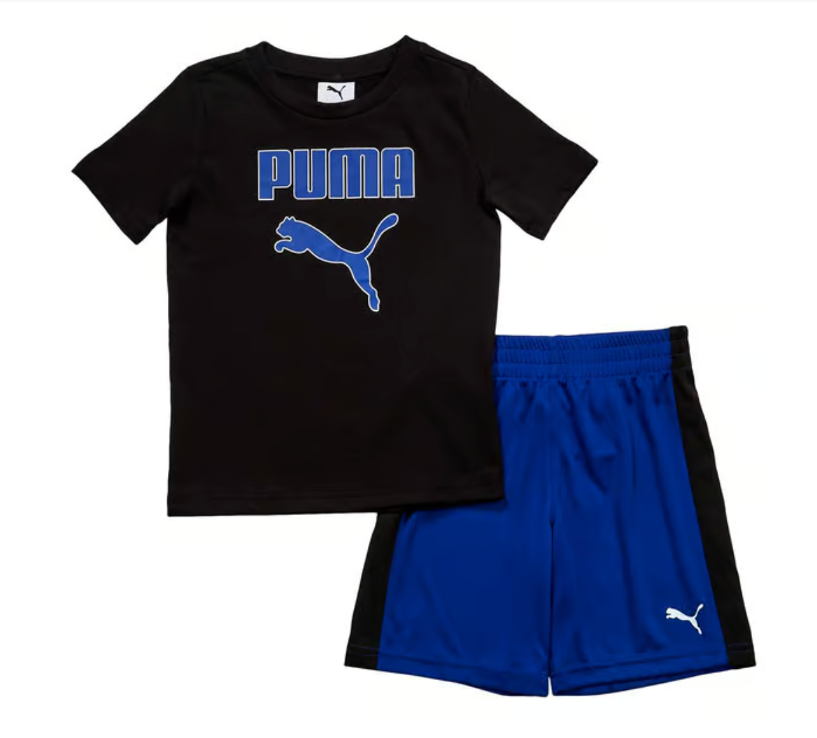 Puma Jersey Tee & Interlock Shorts Set