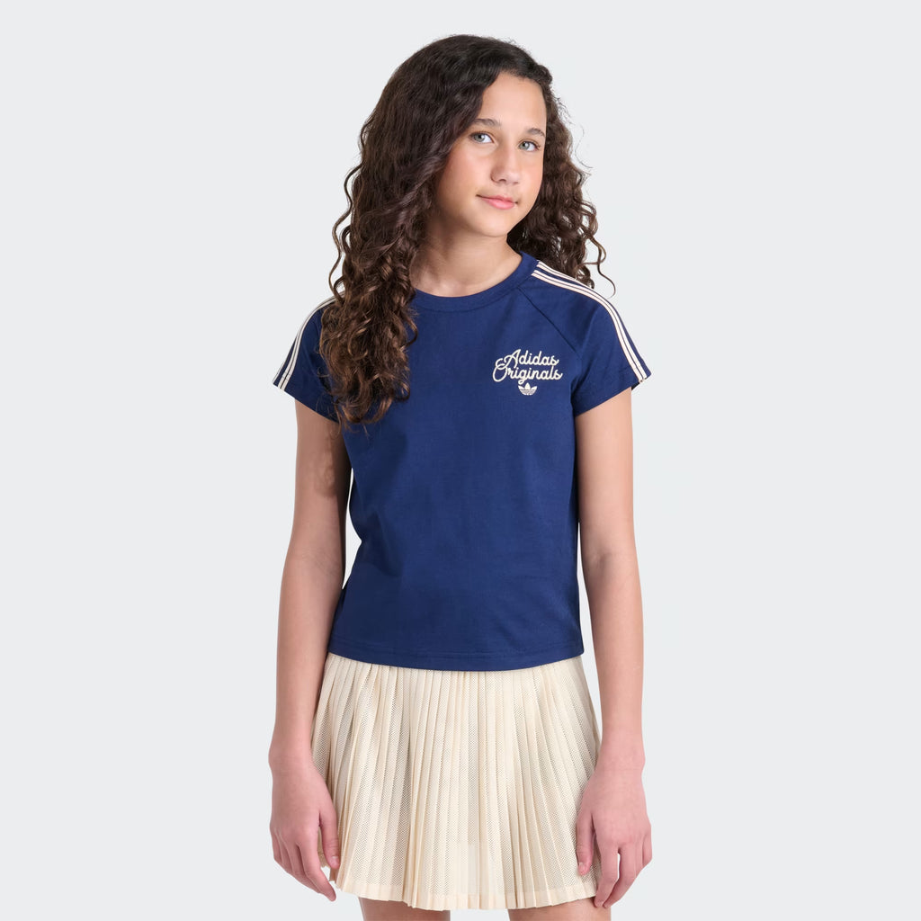 Adidas Short Sleeve Sport 3-stripe Tee & Mesh Skort Set