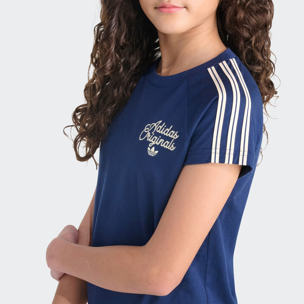 Adidas Short Sleeve Sport 3-stripe Tee & Mesh Skort Set