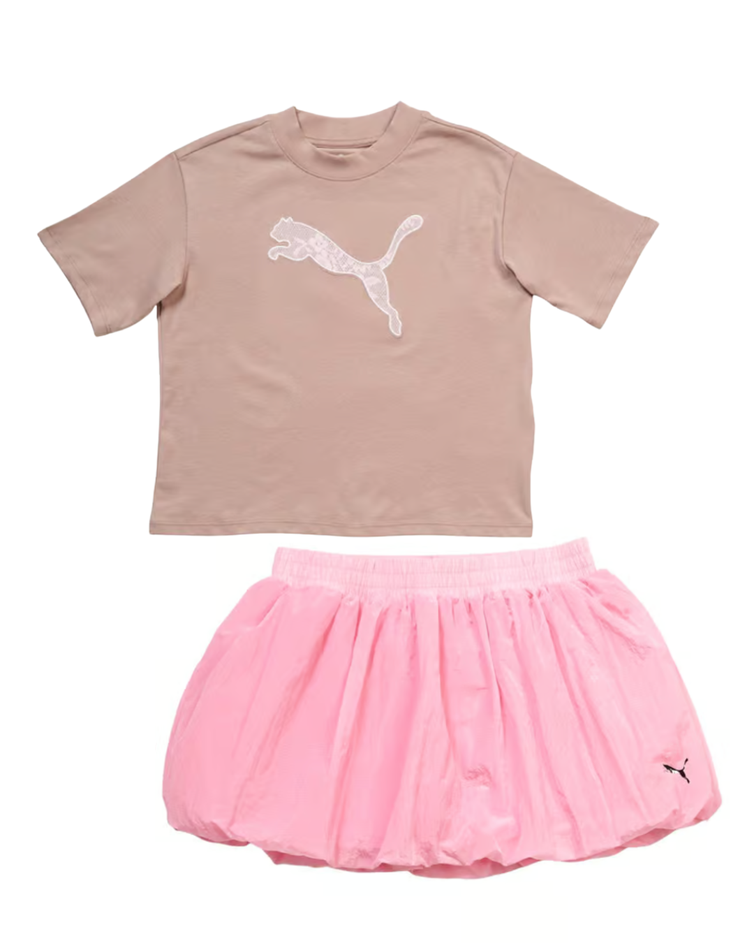 Puma Oversized Lace Logo Tee & Charmed Bubble Skort
