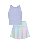 Adidas Mélange Racerback Training Tank Top & Ombre 3-Stripe Flounce Skort Set