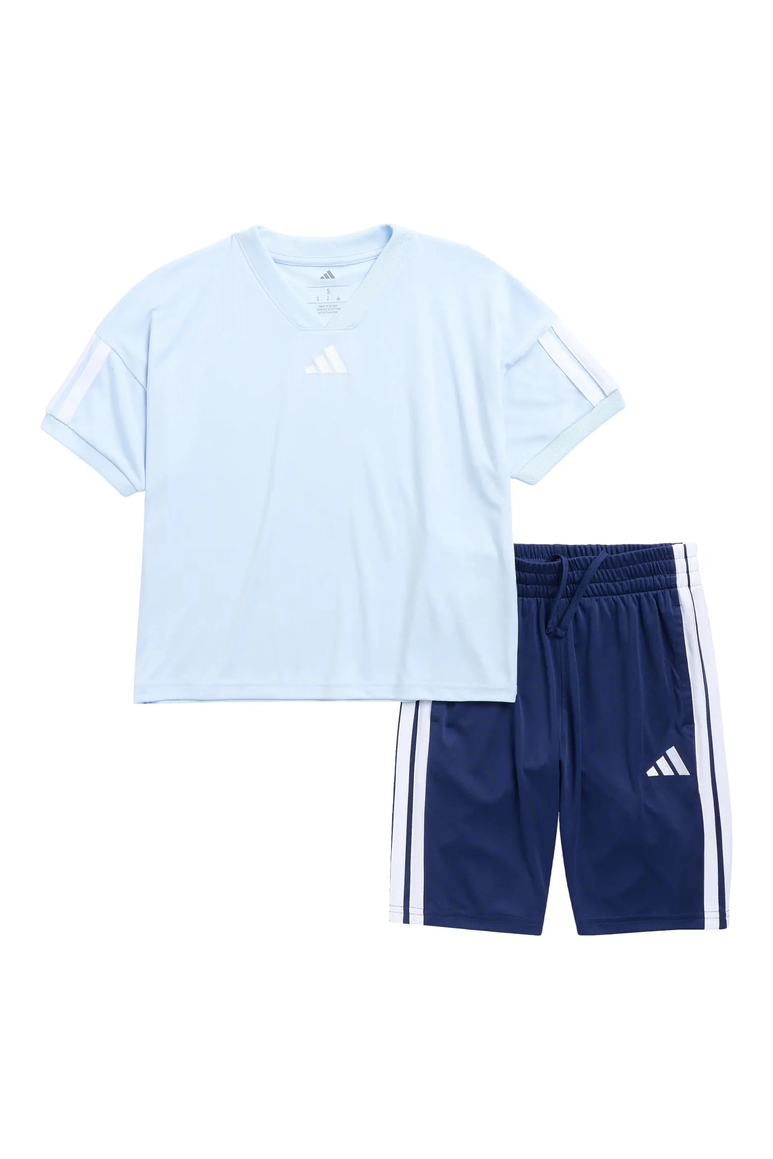 Adidas 3-Stripe T-Shirt & Shorts Set