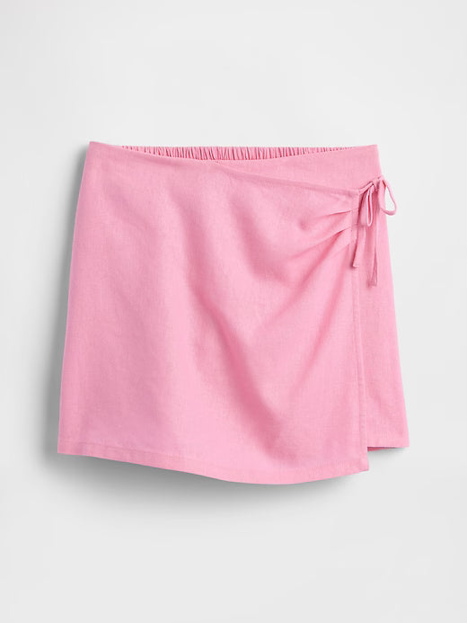 GAP Logo T-shirt and Linen-Blend Wrap Skort