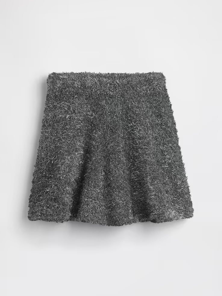 GAP Graphic Sweatshirt & Wicked Tinsel Eyelash Sweater Skirt