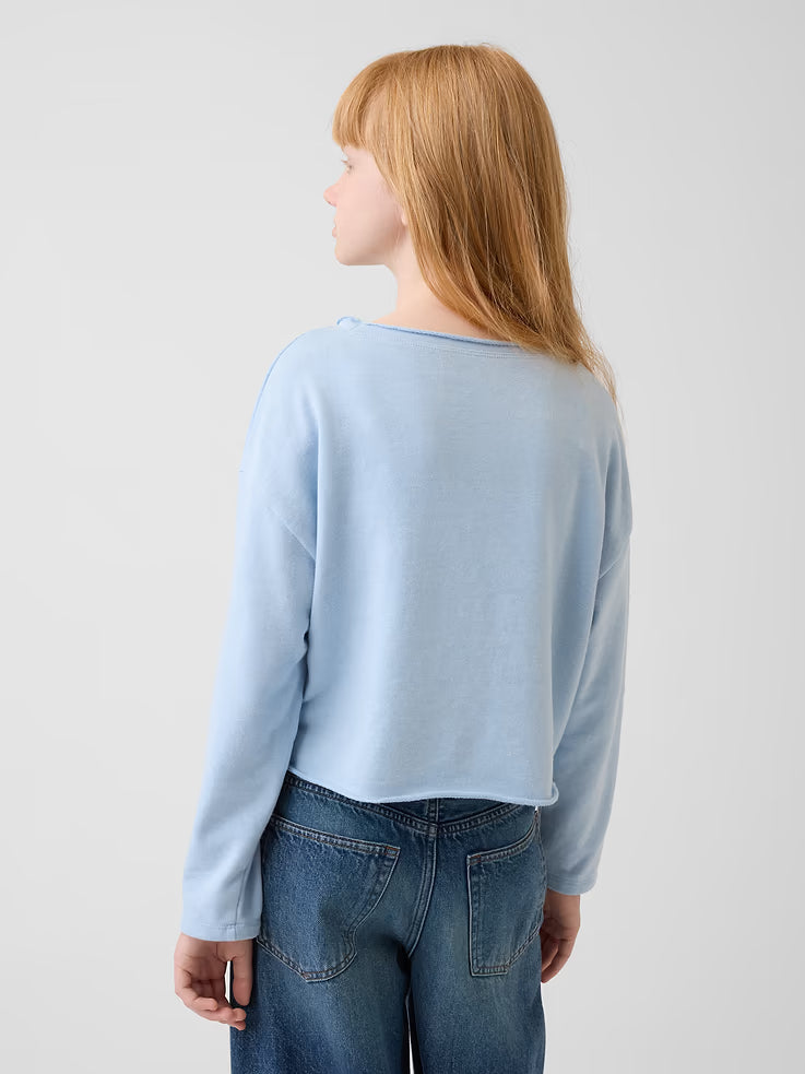GAP VintageSoft Terry Wide-Neck Logo Sweatshirt