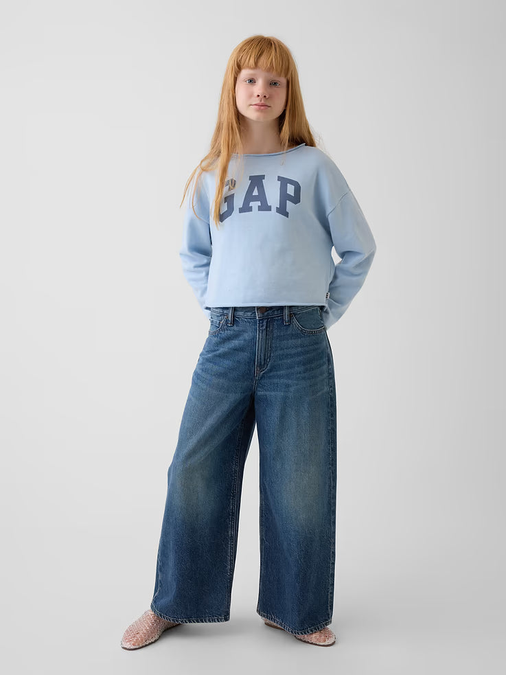 GAP VintageSoft Terry Wide-Neck Logo Sweatshirt
