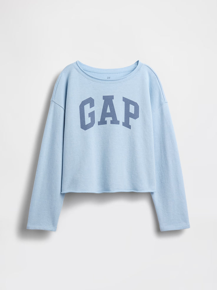 GAP VintageSoft Terry Wide-Neck Logo Sweatshirt