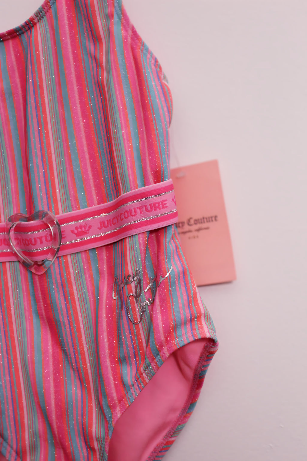 Juicy Couture Candy Stripe Belted Swimsuit