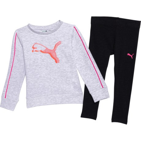 Puma Fleece Crew Neck Sweatshirt and Leggings Set