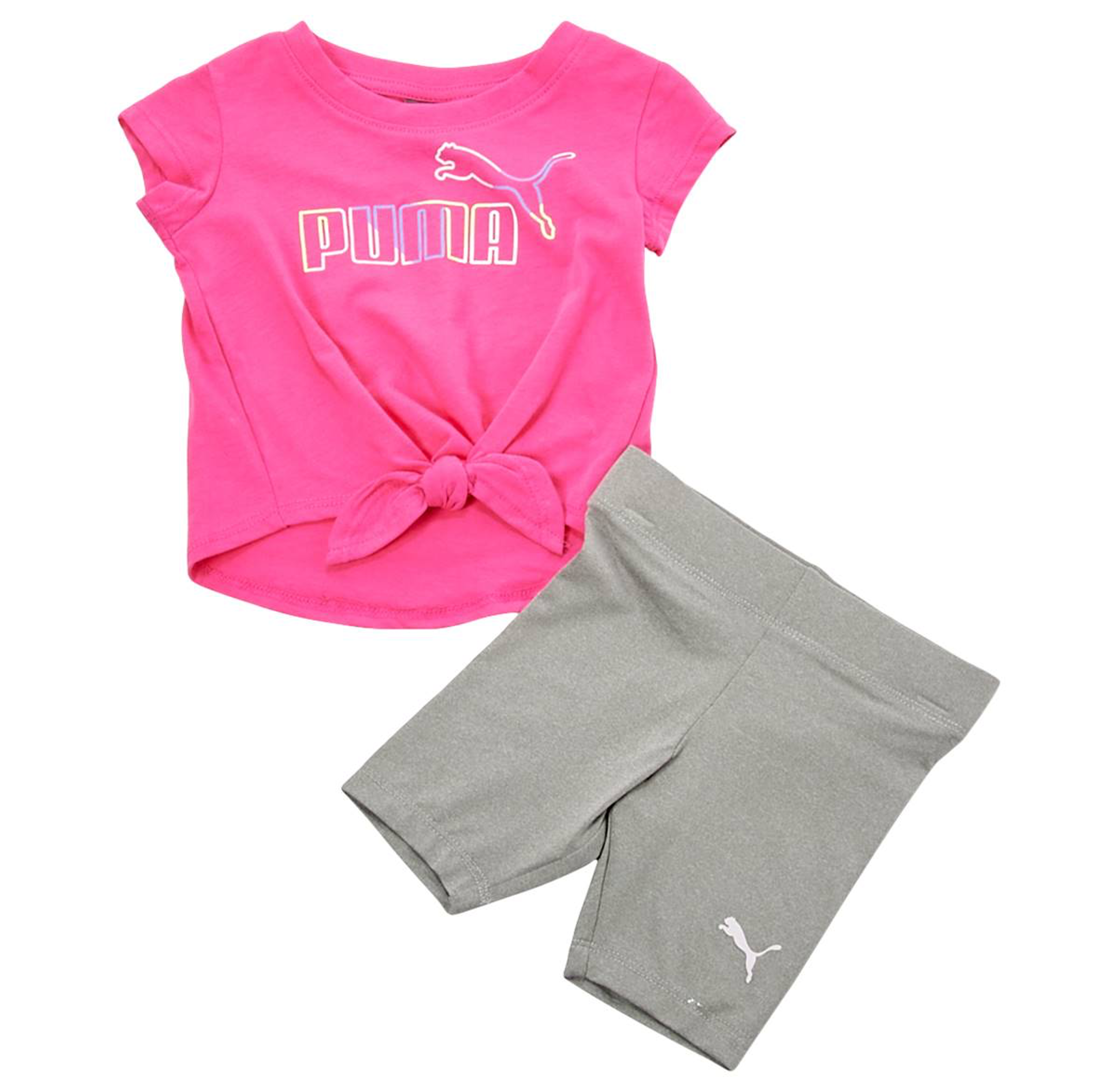 PUMA Tie-Front Tee & Shorts Set