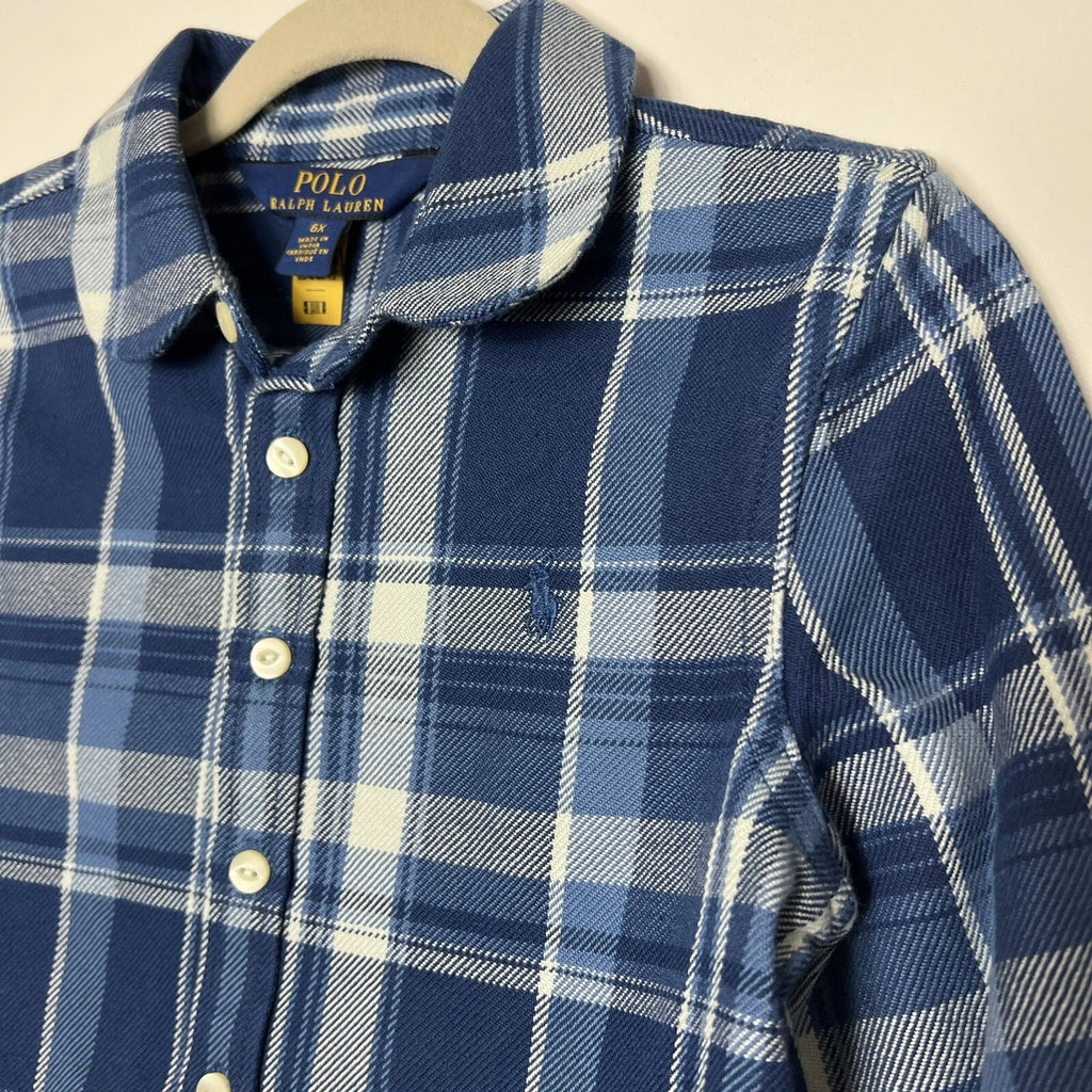 Polo Ralph Lauren Girls' Plaid Peplum-Hem Cotton Shirt