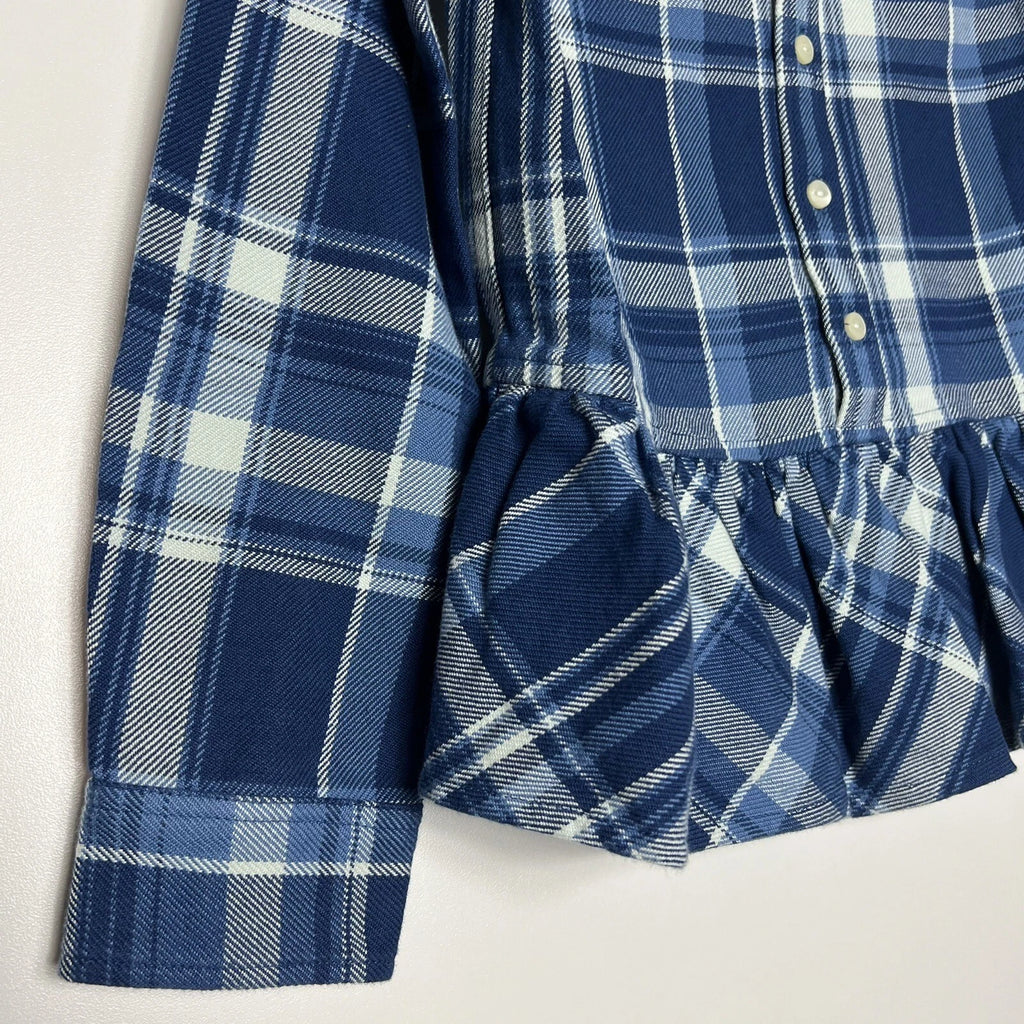Polo Ralph Lauren Girls' Plaid Peplum-Hem Cotton Shirt